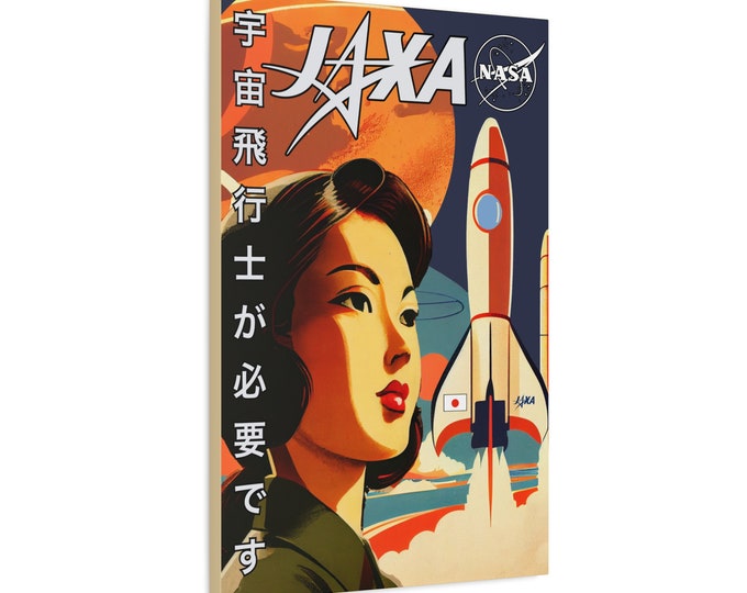 Japan Space Exploration Agency JAXA Vintage Matte Canvas Poster, Perfect for your Home or Study Room Stretched, Souvenir For Any Wall
