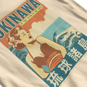 Visit Okinawa Retro Travel Canvas | Vintage 1950s Japanese Unisex Tee | Retro Beach  Shirt of Japan for Men and Women | Christmas Souvenir