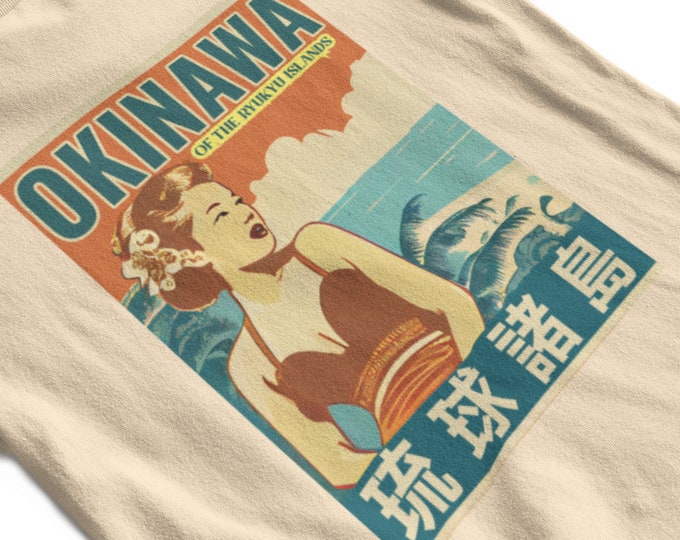 Visit Okinawa Retro Travel Canvas | Vintage 1950s Japanese Unisex Tee | Retro Beach  Shirt of Japan for Men and Women | Christmas Souvenir