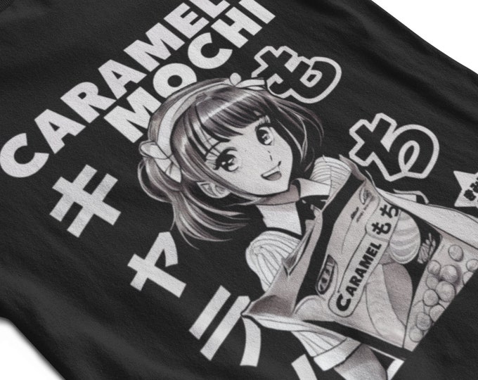Caramel Mochi Japanese Desert | Vintage Anime Harajuku Japanese Unisex Tee | Sreet Wear of Japan for Men and Women