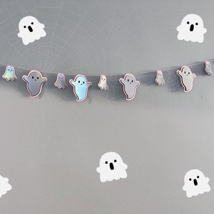 Holographic Ghost Banner: Handmade Halloween Party Decorations