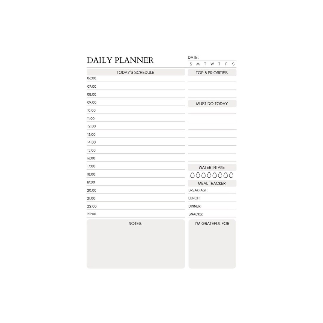 Minimal A5 Planner Insert Undated - Etsy