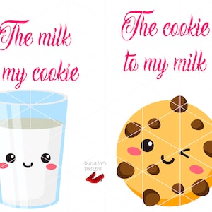 Couples cookie and milk png