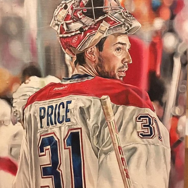 Carey price //Montreal Canadiens// NHL // Hockey goalie // prints // watercolour painting // sports // artwork// sports bar// gigclee