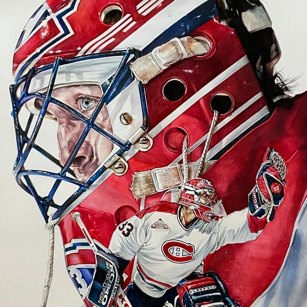 patrick roy // montreal canadiens // Hockey Goalie // NHL // Watercolour// art// sports bar// prints// gicglee// sports// hockey