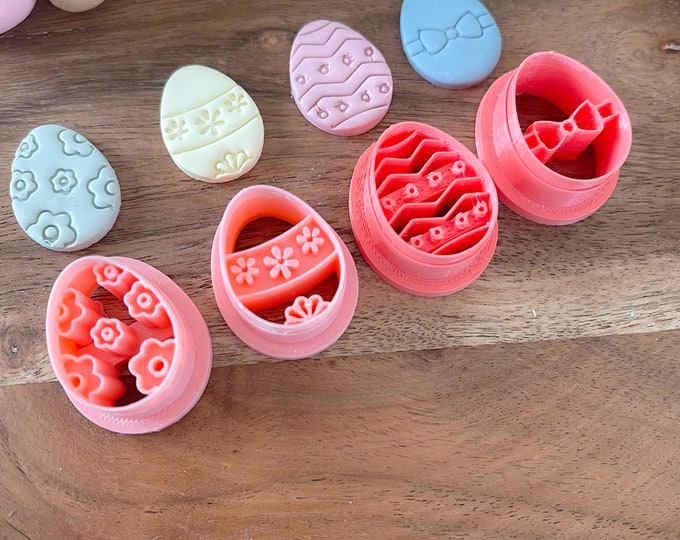 Easter Egg Set Polymer Clay Cutter Spring Clay Cutter Etsy