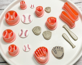 Baseball ~ Baseball Glove ~ Baseball Bats Polymer Clay Cutter ~ Sports Clay Cutter