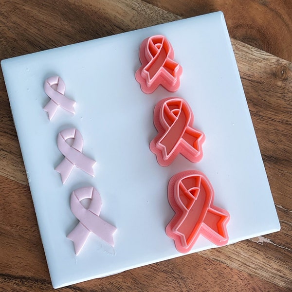 Ribbon Polymer Clay Cutter ~ Breast Cancer Awareness Ribbon Clay Cutter ~ Clay Cutting Tools Ribbon 2