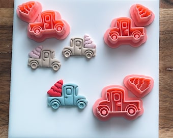 Cartoon Truck with Tree Polymer Clay Cutter ~ Holiday Clay cutter ~ Clay Cutting Tools