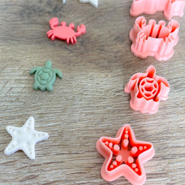 Sea Life Polymer Clay Cutter ~ Summer Clay cutter ~ Beach clay Cutter ~ Sea Turtle ~ Starfish ~ Crab ~ Dolphin