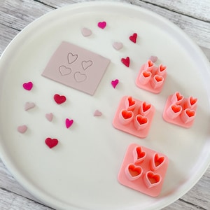 Heart Slab Micro Clay Cutters ~ Polymer Micro Clay Cutter ~ Valentine Heart Clay Cutter