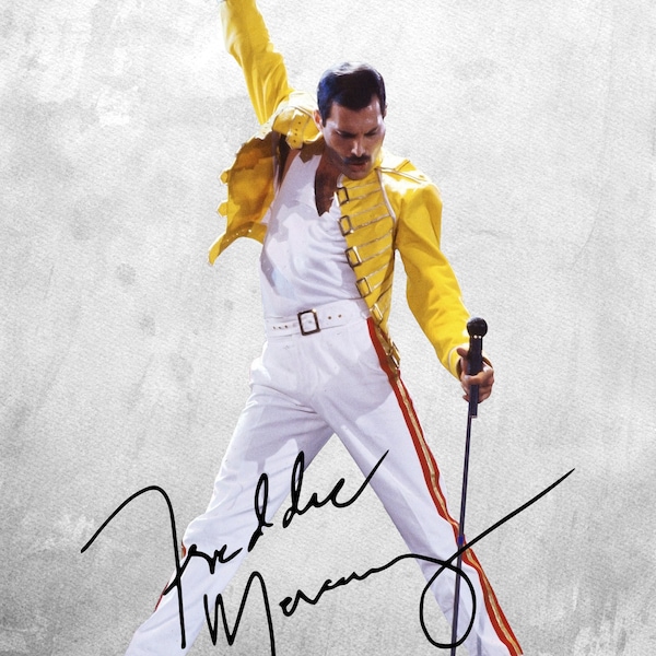 Freddie Mercury Signature Series Design. Freddie Mercury. Digital Download Only. ***EXCLUSIVE*** / PNG: Bonus - No Background Poster Version