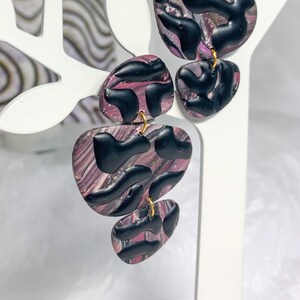 The Seth statement studs; one-of-a-kind polymer clay statement earring; purple and black; Spooky Halloween Jewelry; Seth Rogen inspired
