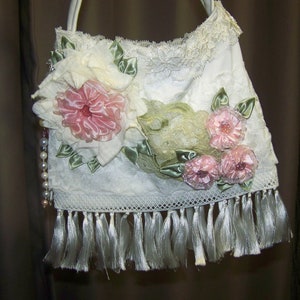 A Cream & Pink Shabby Chic Crossbody bag