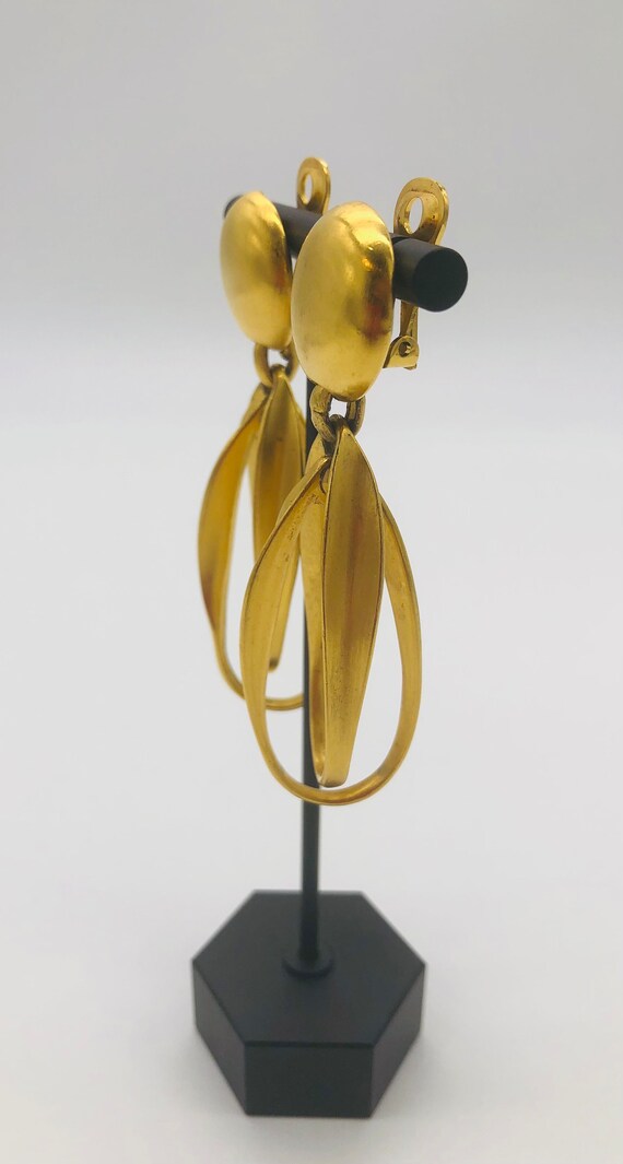 Vintage Clara Studio Dangling Gold Earrings - image 2