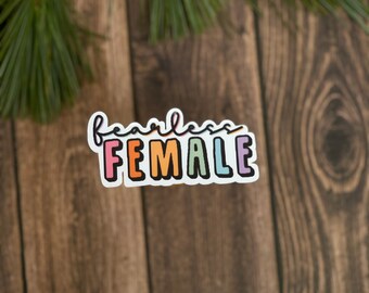 Pegatina de mujer valiente, vinilo impermeable para portátil