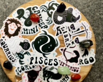 Pisces Sternzeichen Aufkleber, wasserfestes Vinyl