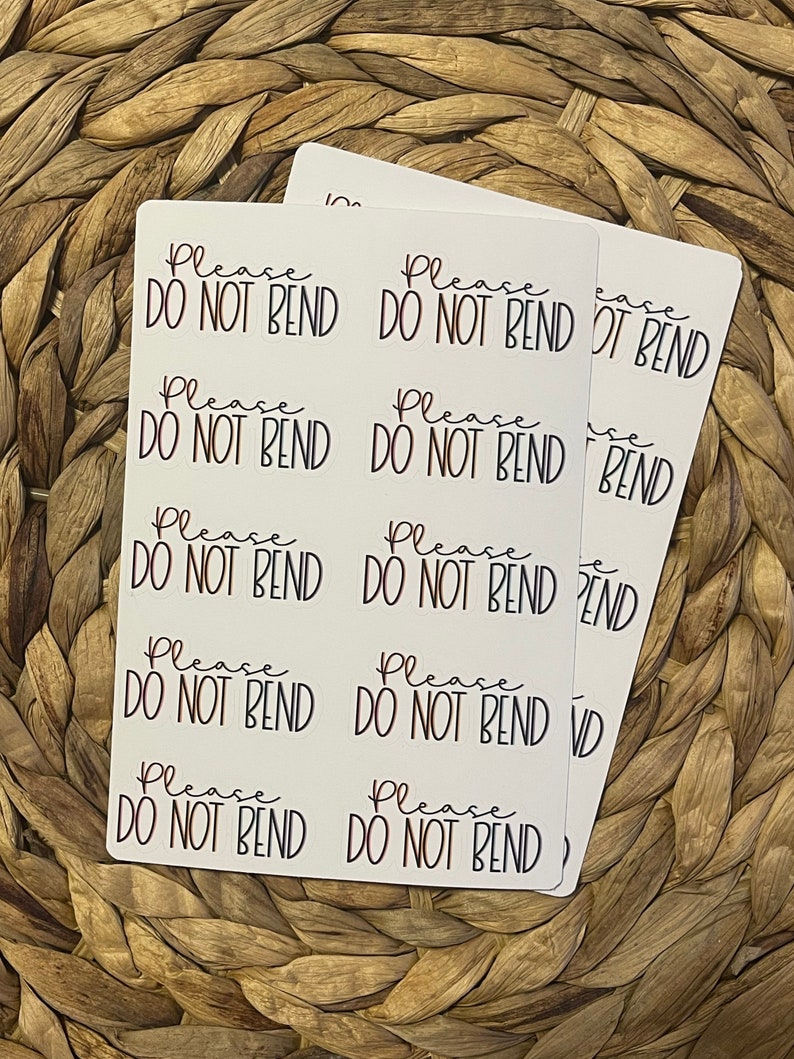 Sticker Not Do Not Bend Stickers, Water-resistant Packaging Labels, Set of 20 ...