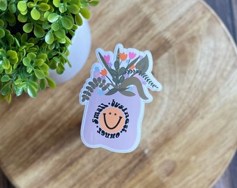 Kleinunternehmer Blumenglas Aufkleber, wasserfestes Vinyl