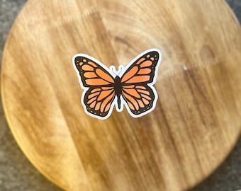 Pegatina de mariposa monarca, vinilo impermeable, calcomanía para portátil
