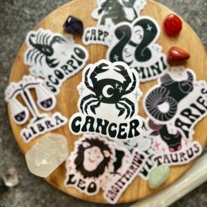 Cancer Sticker, Celestial Sticker, Zodiac Sticker, Astrology Sticker, Star Sign Sticker, Best Friend Gift, Witchy Sticker, Zodiac Sign