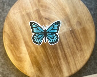 Pegatina de mariposa monarca verde azulado, resistente al agua, decoración bohemia