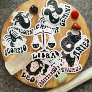 Libra Sticker, Celestial Sticker, Zodiac Sticker, Astrology Sticker, Star Sign Sticker, Best Friend Gift, Witchy Sticker, Zodiac Sign