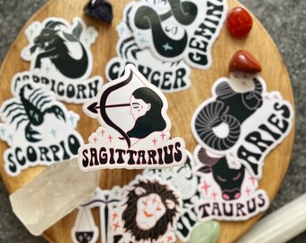 Sagittarius Sticker, Waterproof Vinyl Zodiac Sign Decal