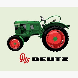 Manifesto del trattore d'epoca D15 Deutz