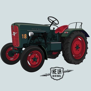 Vintage D15 Deutz Tractor Poster 