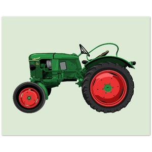 Manifesto illustrativo del trattore d'epoca D15 Deutz