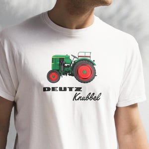 Deutz F1L 514/51 Knubbel Tシャツ テキスタイルプリント |小型トラクター |ヴィンテージカー