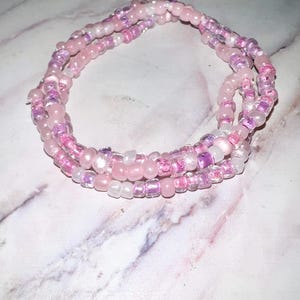 Pink Seed Bead Bracelet
