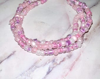 Pink Seed Bead Bracelet