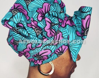 African print knotted bonnet – anti-frizz satin lining, 6 colors, adjustable – ideal for locks/braids/afro