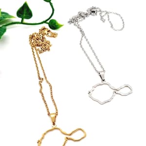 Bijou Tahiti plaqué or ou plaqué argent chaîne collier Papeete souvenir idée cadeau anniversaire noël st valentin mariage baptême