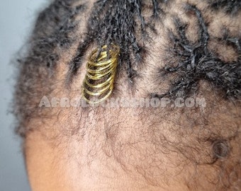 Pack of 50 gold hair rings – 2 sizes (Ø 1.2 cm or 2 cm) for braids, locks & braids | International delivery DOM-TOM included
