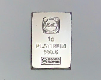 Platinum 1 gram .9995 Fine Bullion Bar in Display Card