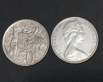 Australian 1966 50c Coins Silver Round