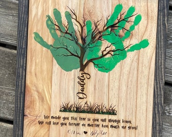 Father's Day Tree Sign *** Add your child's personal handprint****