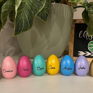 Solid Wood Engraved Easter Eggs Over 25 Colors Free shipping on orders of 35 or more Choose Font From List image 9