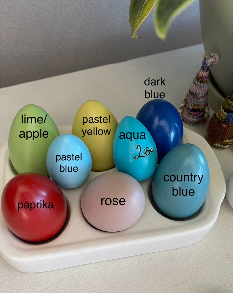 Solid Wood Engraved Easter Eggs Over 25 Colors Free shipping on orders of 35 or more Choose Font From List image 3