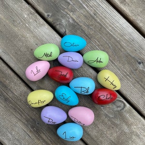 Solid Wood Engraved Easter Eggs Over 25 Colors Free shipping on orders of 35 or more Choose Font From List image 7