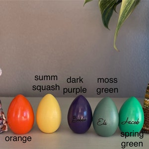 Solid Wood Engraved Easter Eggs Over 25 Colors Free shipping on orders of 35 or more Choose Font From List image 5