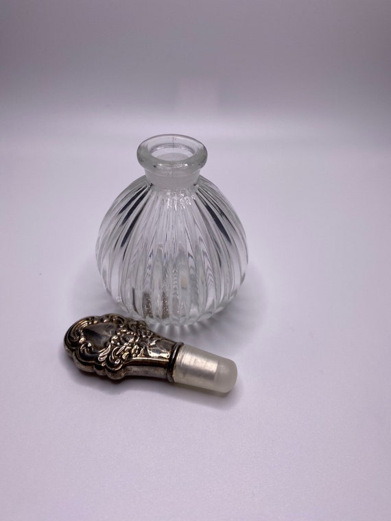 Antique Clear Glass Perfume Bottle with Glass Stopper… - Gem