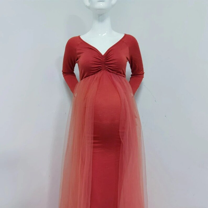 2022 Summer Maternity Tulle Long Dresses Baby Shower Cotton Etsy