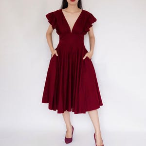 CECIELIA DRESS Vintage dress, Custom Made Dress Pick your Fabric Vintage Dress, pin up dress, Midi vintage dress, 50s Dress, retro dress