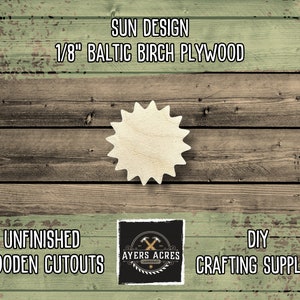 Laser Cut Unfinished Wood Cutout Sun DIY Crafts Bulk Wooden Cutouts Earring Blanks Wedding Craft Blanks Valentines Jewelry Projects Decor