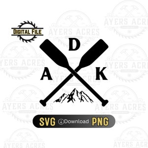 Adirondacks SVG, ADK SVG, Adk png, Adirondack png, Mountains svg, mountains oars crossed svg, mountain art, digital file, lake placid svg