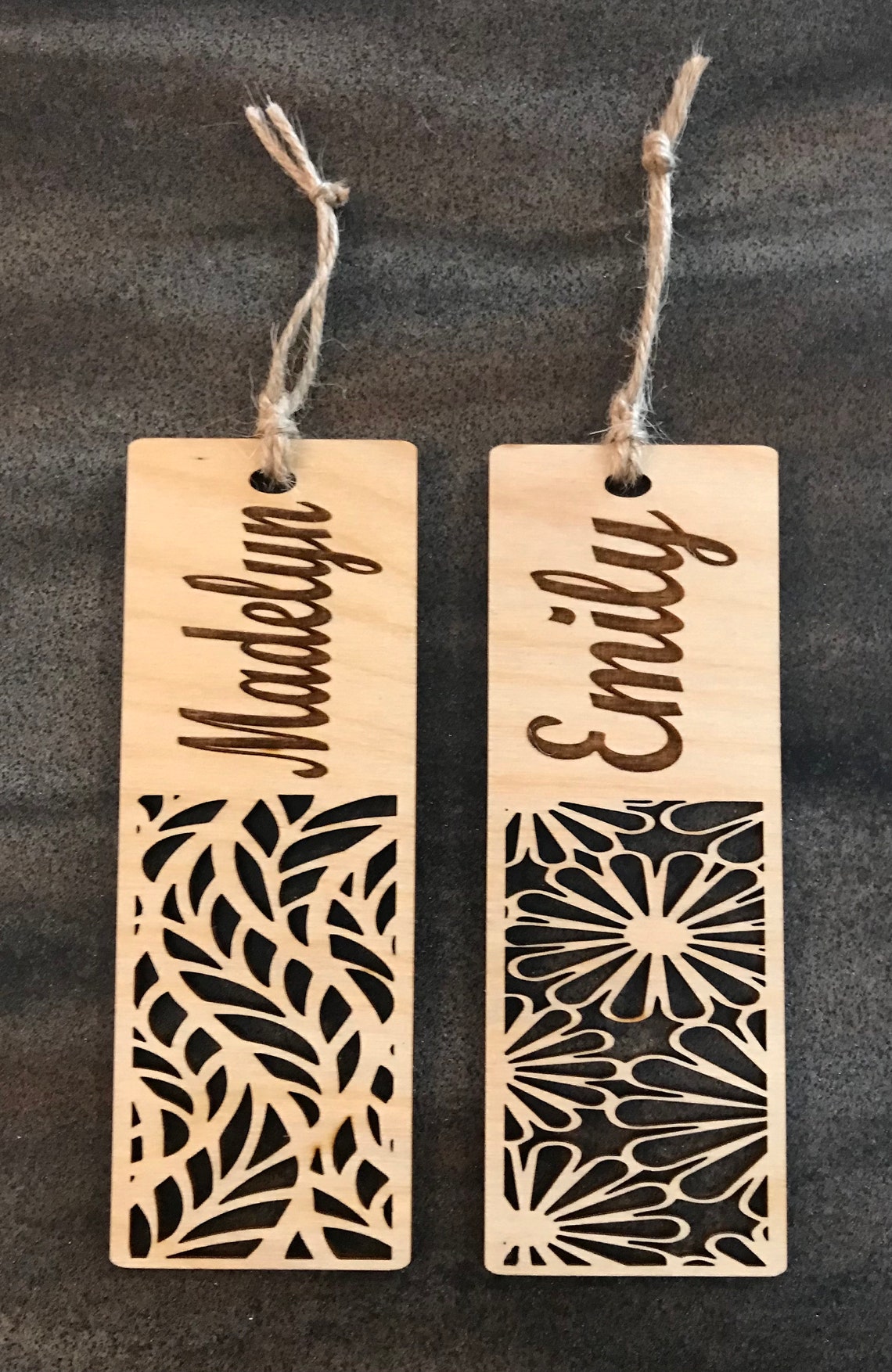Personalized Custom Laser Cut Wooden Bookmarks Etsy